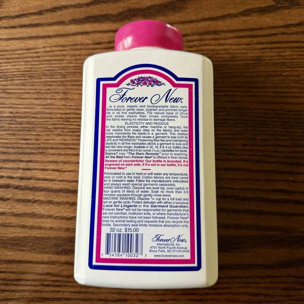 Forever New Fabric Care Wash 32oz-New Sealed-The Original White Cap-Large Bottle